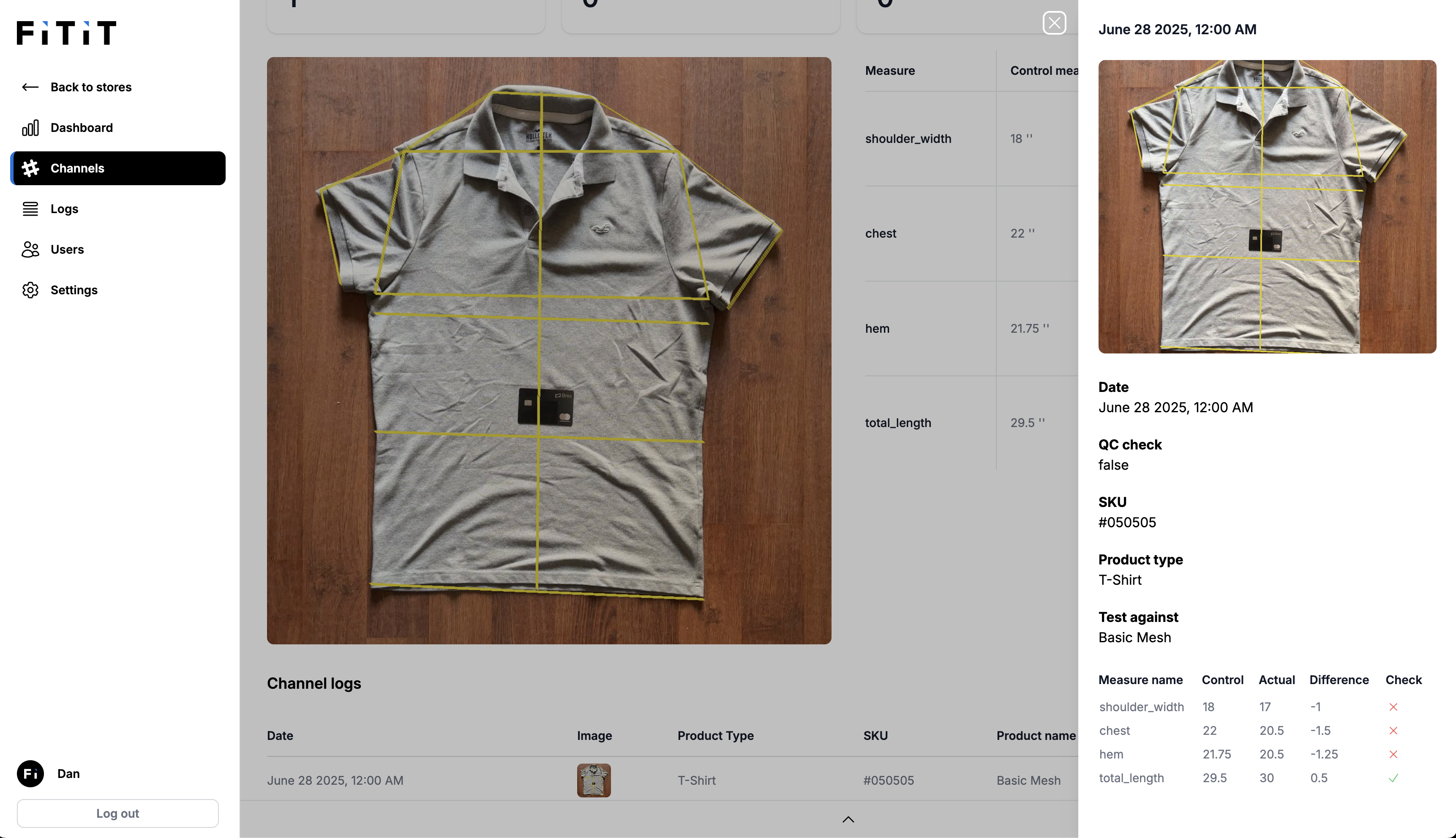 Quality Dashboard Mockup